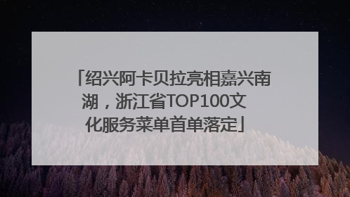 绍兴阿卡贝拉亮相嘉兴南湖，浙江省TOP100文化服务菜单首单落定